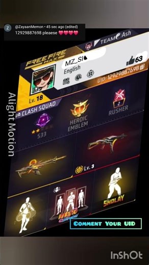 Cumment Your UID Tutorial #Freefire #garenafreefire