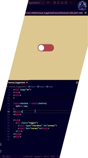 Normal Toggle Button Design #coding #frontendcourse #webdesign #python #programming #codeflow