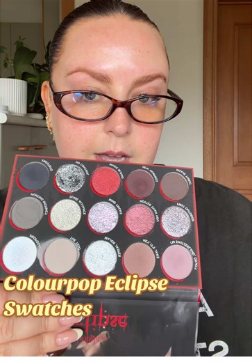 @ColourPop Cosmetics eclipse eyeshadow palette swatches hehe #colourpopcosmetics #colourpopeyeshadow #cooltonedmakeup #colourpopeclipse #eyeshadowswatches