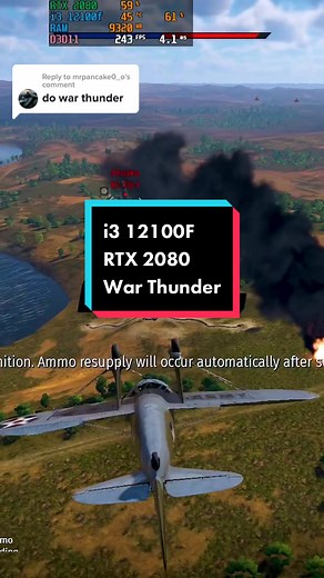 War Thunder Gameplay on i3 12100F and RTX 2080