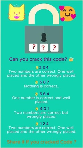 Can You Crack This 3-Digit Code ? Puzzle Challenge [6]