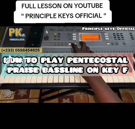 Learn to Play Ghanaian Praises on Keyboard with Baseline | Principle Keys Official