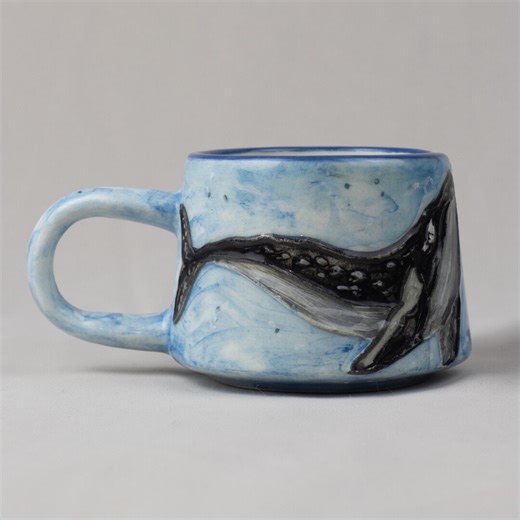 Handmade Ceramic Whale Mug: Ocean Theme Pottery Cup - Etsy