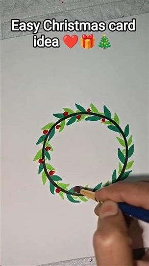 Easy Christmas card idea ❤️🎄 #art #shorts #christmas #drawing #viral