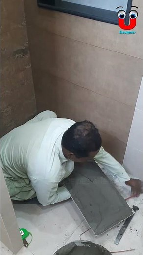 30x60cm Tile Installation in Bathroom Wall #tiles #bathroomdesign #bathroomtiles #bathroom #shorts