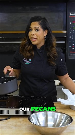 Want a simple dessert that tastes amazing? This is how to make caramelized pecans in an 8-inch pan. Evenly pour and distribute the mixture for best results! Set it aside and enjoy. #CaramelPecans #EasyDessert #BakingTips #HomemadeCandy #PecanRecipe | Eat This TV Network