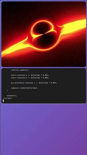 Coding Shorts - Black Hole Singularity Simulation | Change Color or Scroll