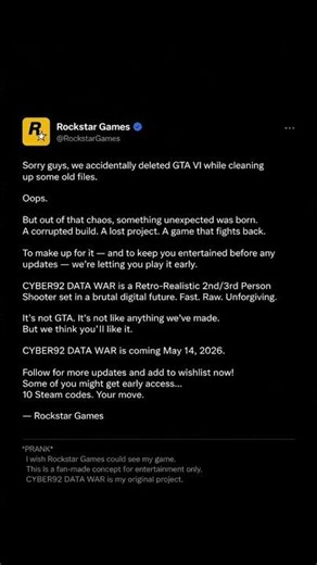 I wish rockstar could react to my solo developed game made in UE5, retro realisitc second person