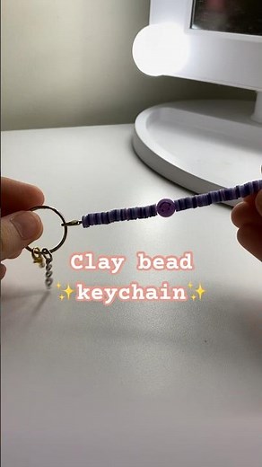 How to make a clay bead keychain ✨