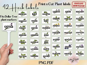 Printable Herbs Vegetables Garden Label Markers,plant Stakes Label,kitchen Herbs Sticker Label, Vegetable Tags, Cricut Garden Stickers - Etsy