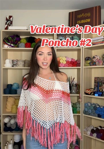 Beautiful Valentine's Day Crochet Poncho Ideas