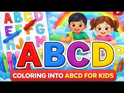 Coloring in ABCD Alphabets for Kids A to Z | Kidzy Drawing