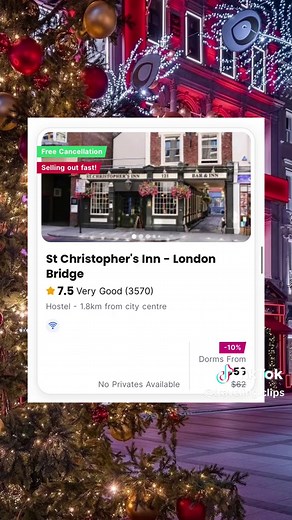 My favorite hostels that I’ve stayed at in London! 🫶🏼🌼✨🎄📍 As a female solo traveler to most of my Trips to London, here are my top 10! 1. Hostelle 2. Wombats City Hostel 3. Safe stay London Elephant 4. Saint James Backpackers 5. St. Christopher’s Inn 6. Palmers Lodge 7. St. Christopher’s Village 8. Astor Hyde 9. Generator London 10. Safe stay Kensington Hostelle takes the win for #1. It’s a female only hostel that was in a great location and i felt very safe being there! 100% suggest to boo
