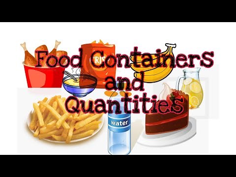 Food Containers and Quantities | Vocabulary #eslstudents