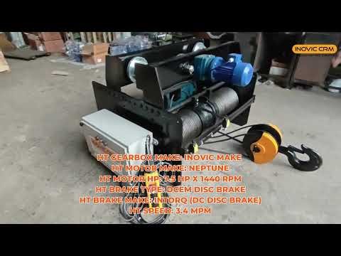 5 Ton Electric Wire Rope Hoist | 10 Mtr Lift | 2/4 Fall | Intorq Brake | INOVIC & ELECON Gearbox