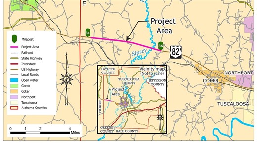ALDOT to begin resurfacing US-82 in Tuscaloosa County on Monday