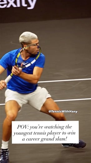 Hany Saad | TENNIS STROKES ANALYST 🎾 on Instagram: "The youngest tennis player to win a career grand slam! @carlitosalcarazz @lavercup Do you think he can get to 30 slams?! 🤔👇 Follow for more! @tenniswithhany"