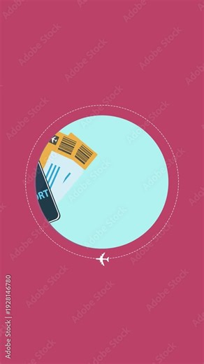 Air ticket, passport, plane. The plane takes off. Concept of tourism and travel design