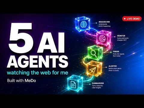 Pulse: 5 AI Agents Watch the Web for You | Built with MeDo