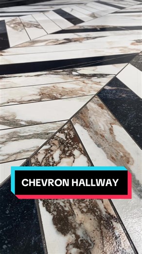 Epic marble effect porcelain chevron tiles hallway tiling action 🤌 Happy scrolling & give us a follow 🤝 #tiling #chevrontiles #hallwaytiles #porcelaintiles #tileinstallation