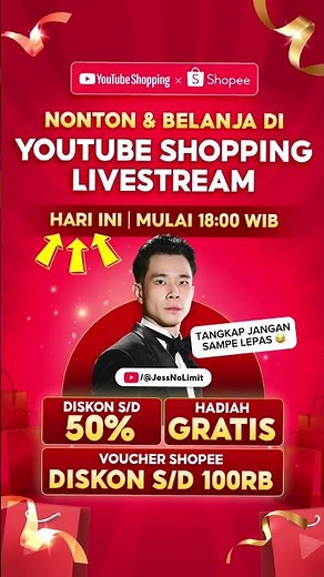 BELANJA TANGGAL 12 DESEMBER DI CHANNEL JESS NO LIMIT, DAPATKAN VOUCHER SHOPEE S/D 100RB 🤩