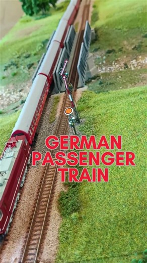 MITROPA Passenger Train in Red H0 German Train Crossing the Bridge in Style European Railway History