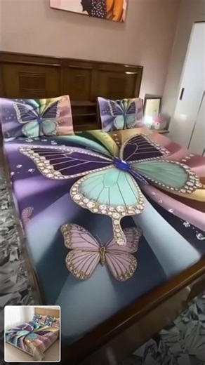 Butterfly Pattern 7D 3D Effect Double Bedsheet with Pillow Covers | Soft & Premium Quality