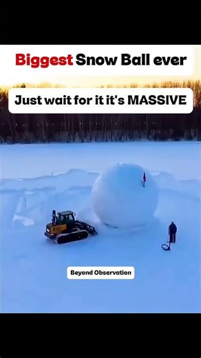 People Build the Biggest Snowball Ever ❄️ Incredible Winter Moment #Snow #Shorts