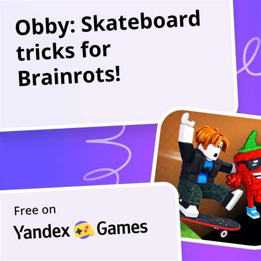 Obby: Skateboard tricks for Brainrots! - play online for free on Yandex Games
