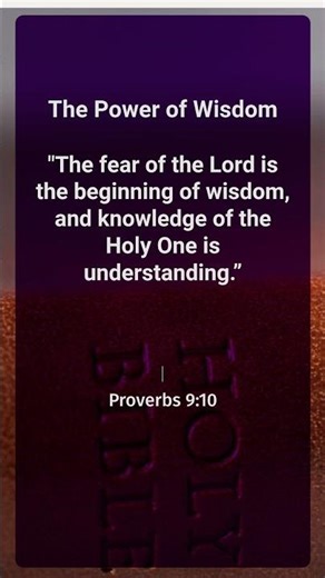 The Power of Wisdom - Proverbs 9:10