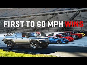 Supertruck V "Super" Cars - A Race To 60 Mph | GMC HUMMER EV