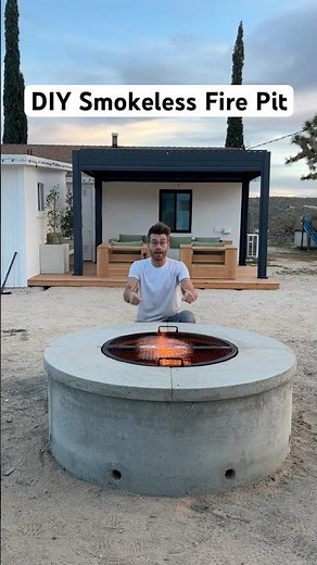 DIY Smokeless Concrete Fire Pit!! #construction #diy #outdoorfurniture