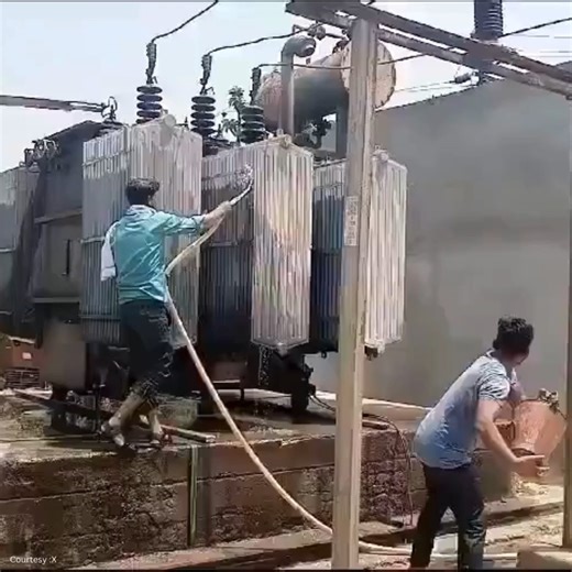In response to the scorching heatwave sweeping Uttar Pradesh, innovative measures have been undertaken to mitigate transformer overheating. In Moradabad, water sprinkling on transformers has been employed as a method to alleviate overheating, ensuring uninterrupted power transmission. Meanwhile, In Lucknow, coolers and fans have been strategically installed to combat rising temperatures and safeguard the smooth functioning of transformers. These initiatives underline the proactive approach to ad