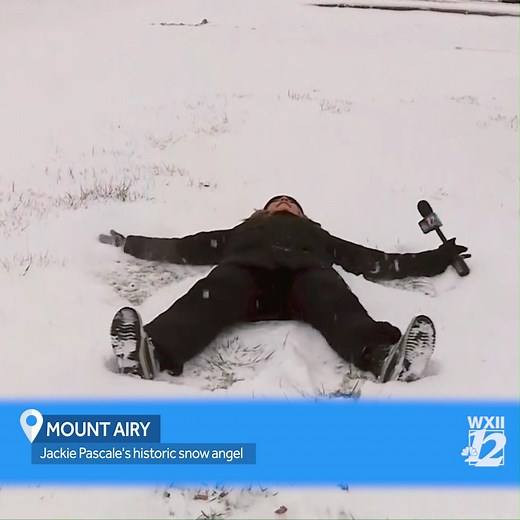 WXII Jackie Pascale finally makes a beautiful snow angel after dreaming about it all season! ❄😇 Great job! #snowangel #snowday #snowpocalypse | WXII 12 NEWS