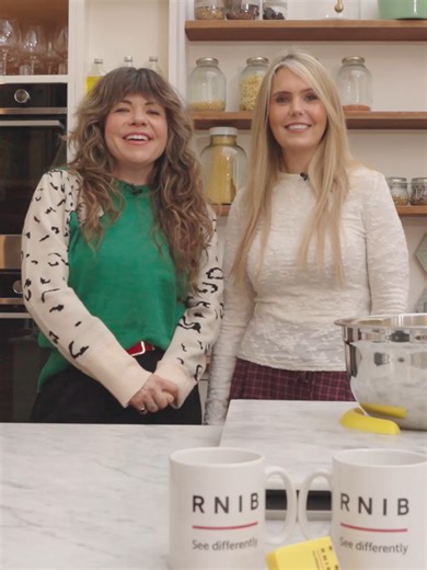 What has vision rehabilitation got to do with cake? We invited @canseecantsee and @brionymaybakes to our RNIB Kitchen to explain. Together, they make Briony's classic vicky sponge recipe, as they chat about the gadgets and methods Claire uses to keep doing what she loves, thanks to vision rehabilitation. But vision rehabilitation isn’t just about independence in the kitchen. It restores confidence, helping blind and partially sighted people to get out and about, adapt at work, do the weekly shop