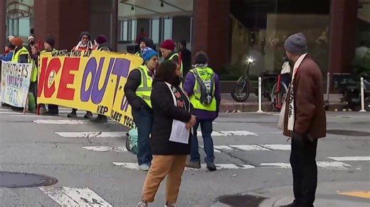 Chained ICE protesters block entrances to SF federal building