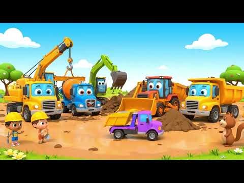 Dump Truck, Bulldozer & Tow Truck Rescue Mission | 3D Kids Cartoon