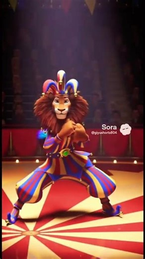 Lion funny dance at circus😂😂 #shorts #shortsfeed #cartoon #funny