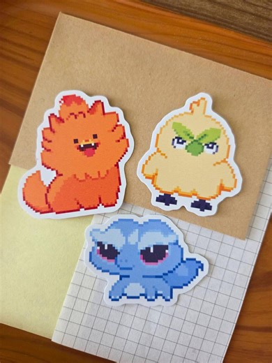 Pixel Poke Gen 10 Starter Set Vinyl Sticker