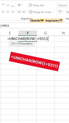Excel trick auto Numbering with UNICHAR function 💯💯🖥️ #computer best knowledge Excel Formulas