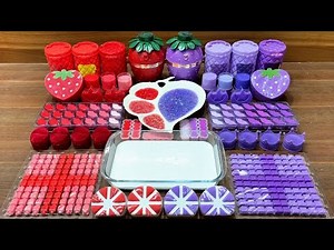 🍓 RED vs PURPLE STRAWBERRY!🍇 Mixing RANDOM Things into GLOSSY Slime – Surprising & Satisfying!✨ #02