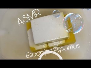 ASMR Sponges with CIF and Pine Sol 🫧🤍🤎🌲🫧 Esponjas com CIF e Pinho Sol