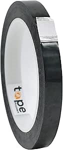 WOD MPFT2 Black Metalized Polyester Mylar Film Tape with Acrylic Adhesive, 1/2 inch x 72 yds. Vibrant Mirror Black Tape, Decor Tape for Detailing Accent Wall, Graphic Arts, Car and Boat Trim