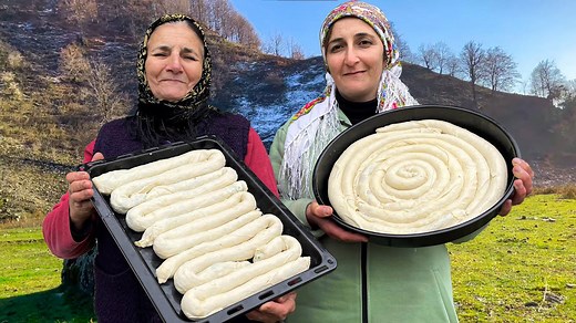 Homemade Meat Pie & Nut Dessert for Village Tea Time