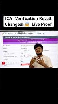 ICAI Verification Result Changed! 😱 Live Proof