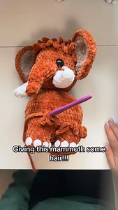 Reveal at the end!!! . This pattern is available on my Etsy! . If anyone is curious I used this same technique for my new Bigfoot and yeti patterns! . #crochetgrove #mammoth #crochetmammoth #crochettechniques #crochetinspiration | Crochet Grove