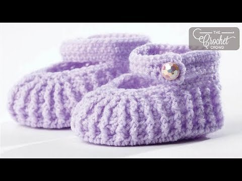 Crochet Baby Mary Jane Booties | EASY | The Crochet Crowd