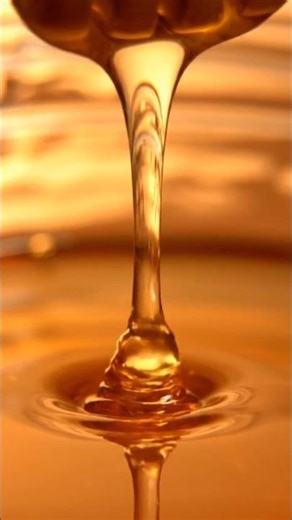 Honey ASMR 🍯 | Golden Honey Dripping on Wooden Spoon | Relaxing Food Shorts 4K
