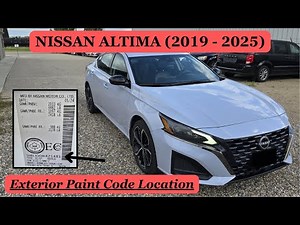 Nissan Altima - EXTERIOR PAINT COLOR CODE LOCATION (2019 - 2025)