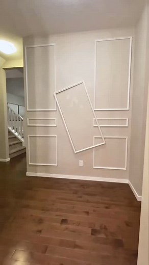 Rue | Home Decor | Lifestyle on Instagram: "🤎 An oldie but a goodie 😆… definitely one of my favorite upgrades I did at our old house! They come premade … you simply peel then stick! Add caulking for a more finished look! ☺️ #accentwall #homedecor #featurewall #walldecoration"